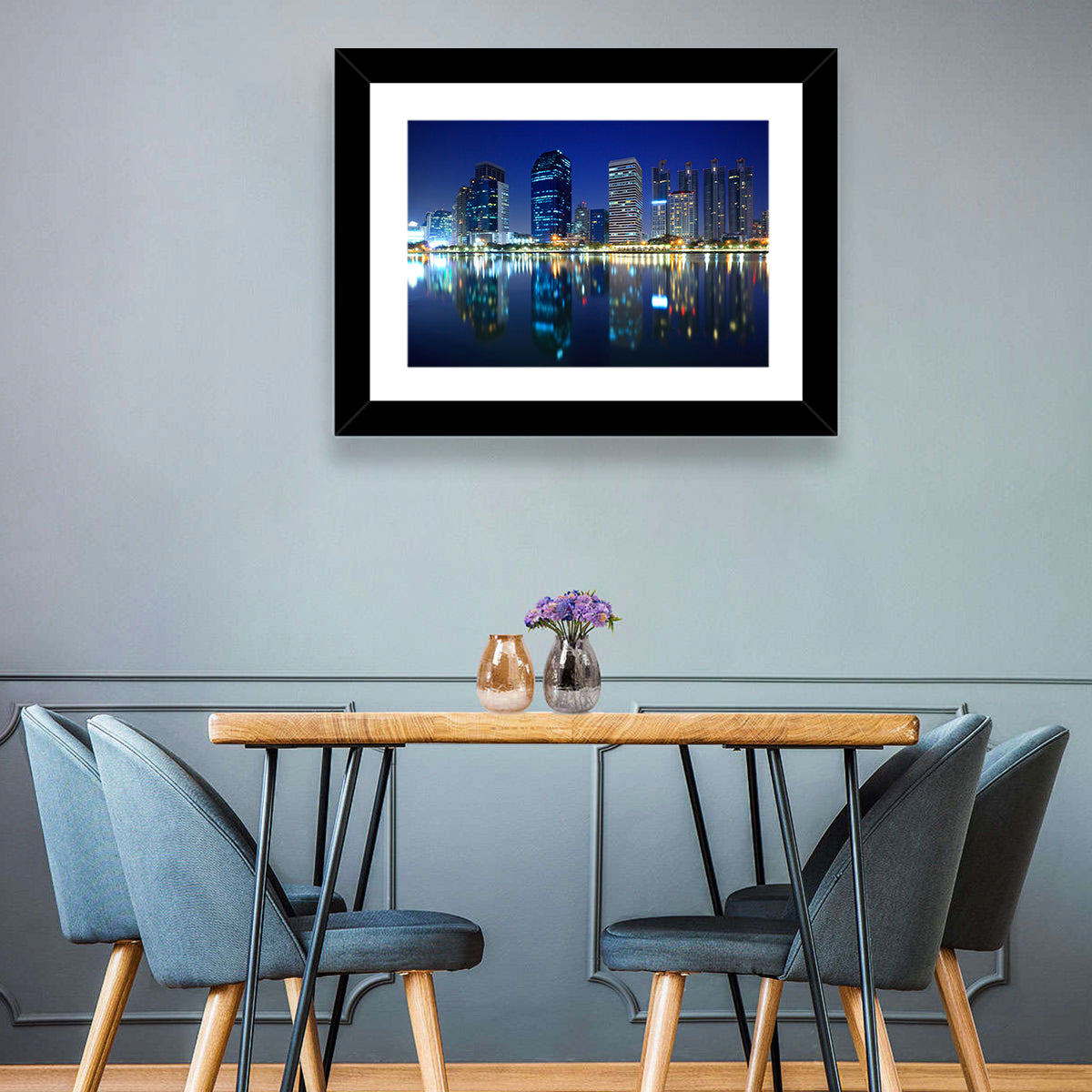 Benjakitti Park Night Skyline Wall Art