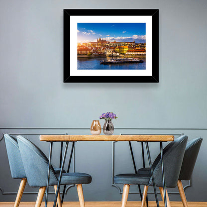 Prague Castle Golden Hour River View Wall Art