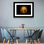 Golden Hologram Globe Wall Art