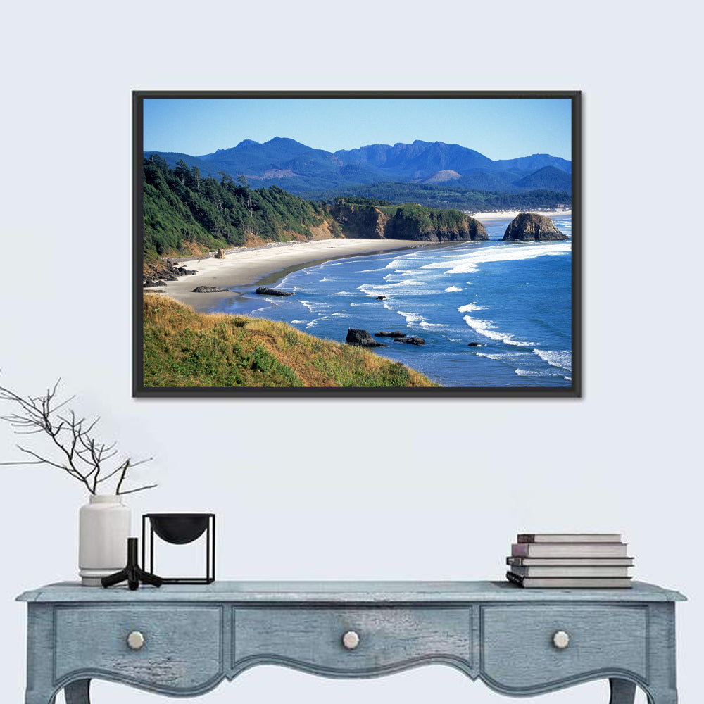 Ecola State Park Coastline Wall Art in a room, landscape