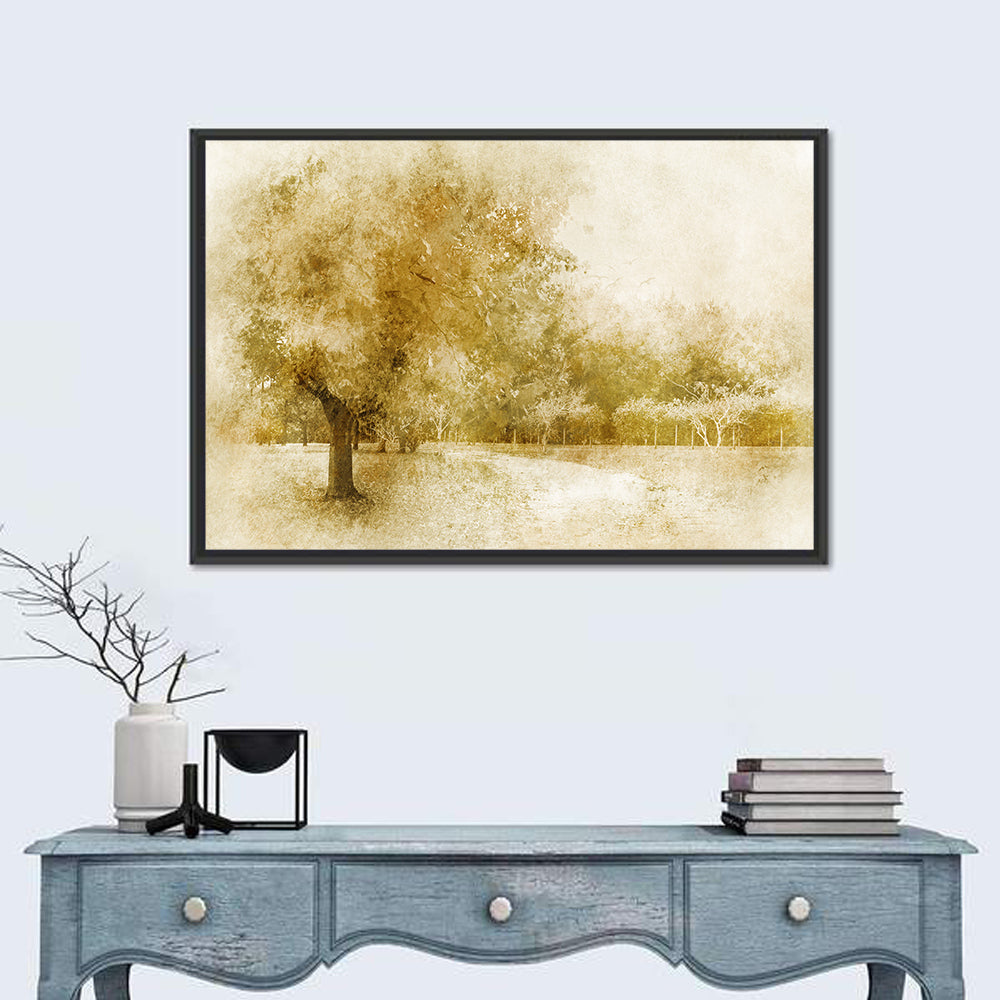 Sepia Orchard Pathway Wall Art