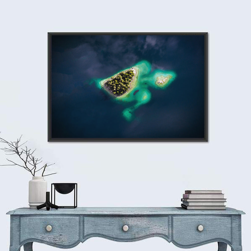 Lake Eibsee Turtle Islands Aerial Wall Art