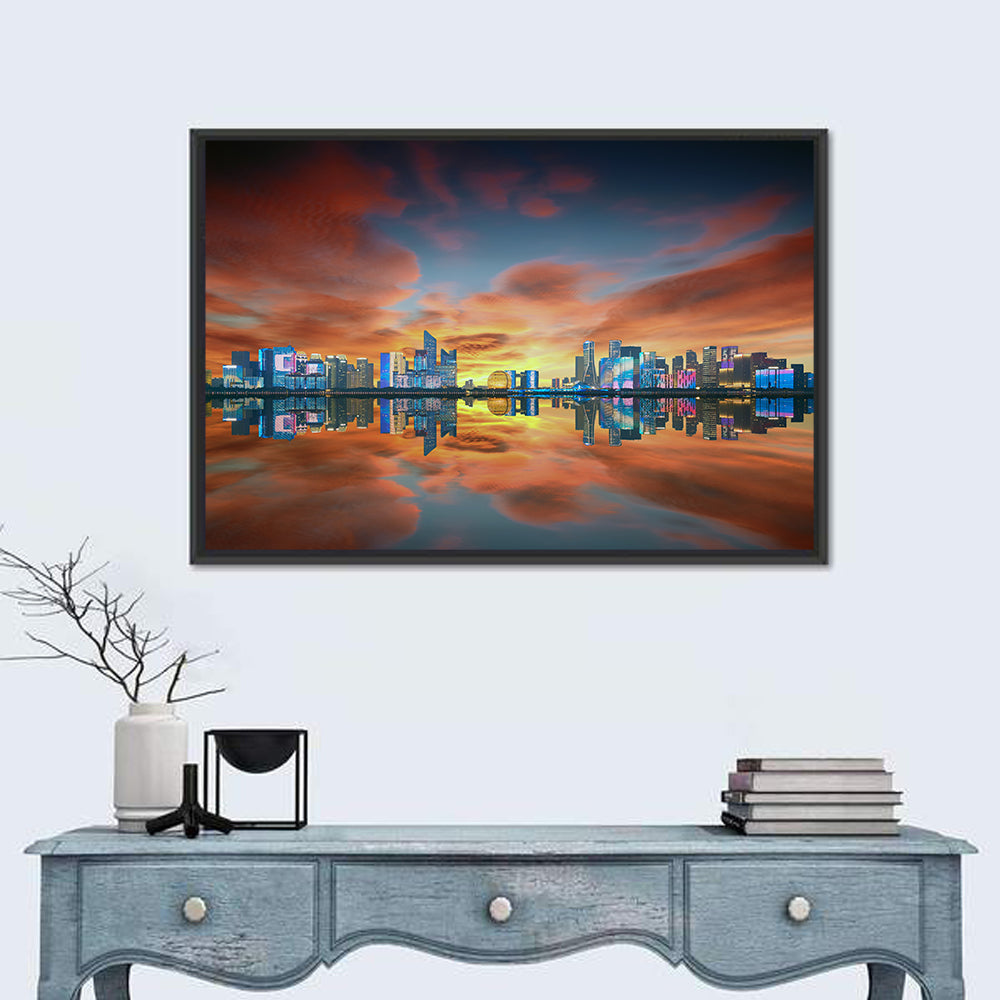 Hangzhou Golden Sphere Skyline at Dusk Wall Art