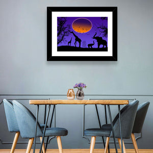 Wild Animals Silhouette Wall Art