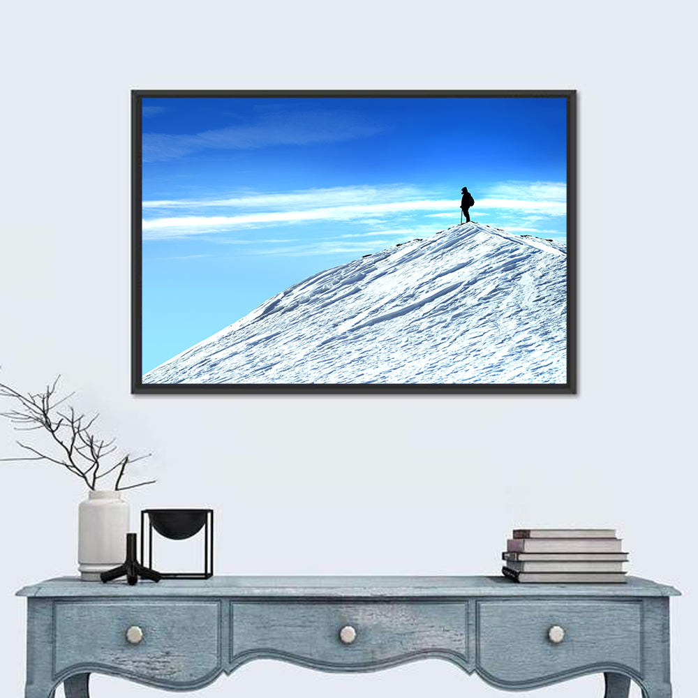 Mountaineer Summit Silhouette Wall Art
