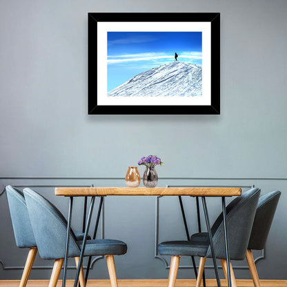 Mountaineer Summit Silhouette Wall Art