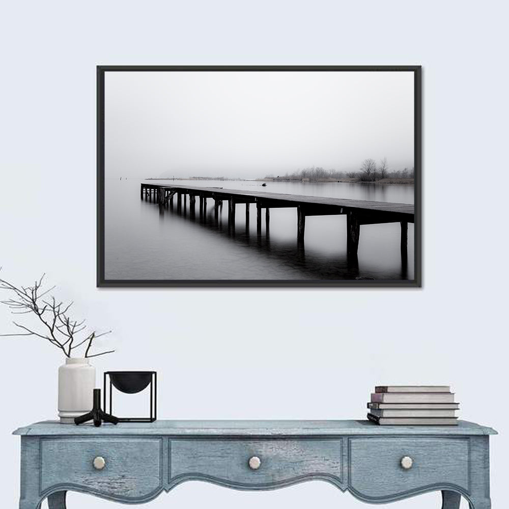 Misty Lake Jetty Wall Art