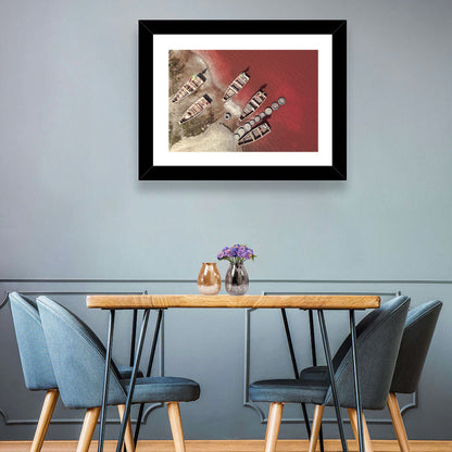 Wooden Boats on Lake Retba Wall Art