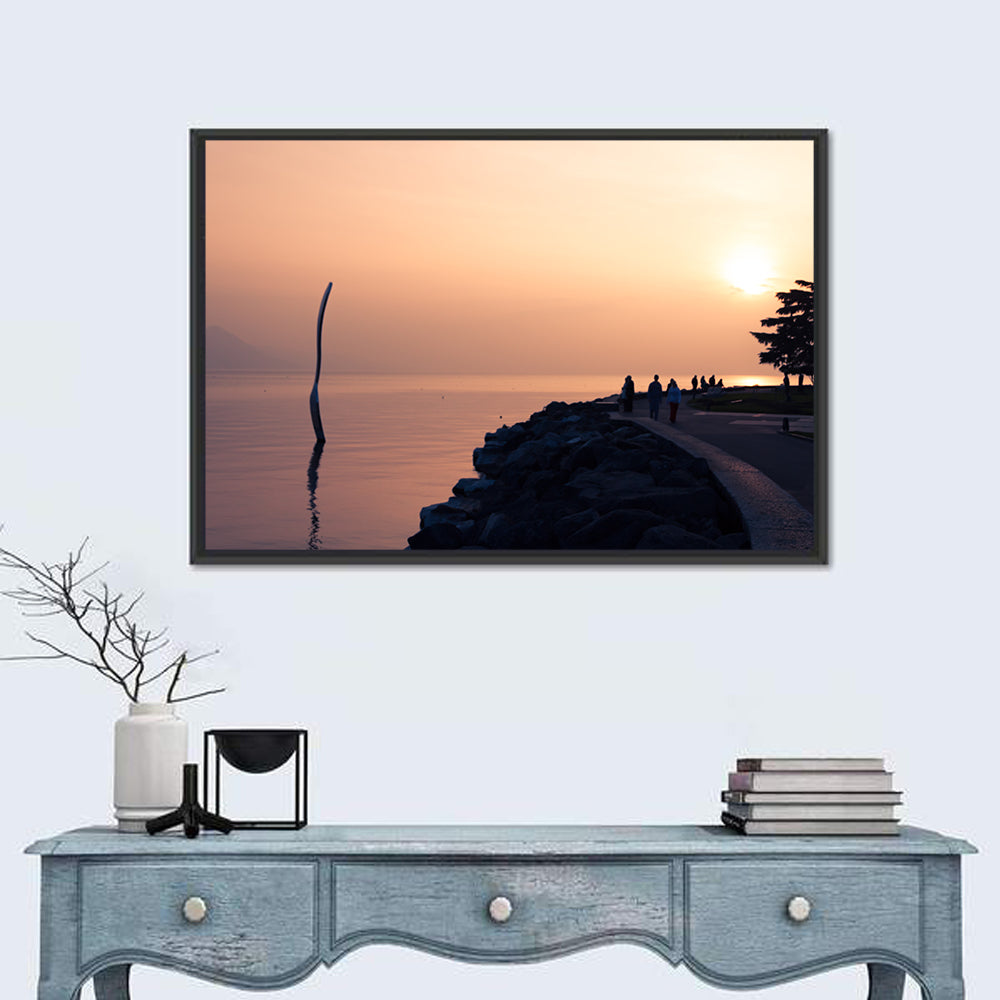 Lake Leman Sunset Sculpture Wall Art