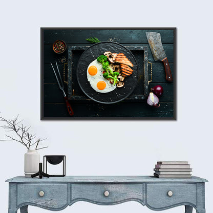 Top Down Fried Eggs Breakfast Platter Wall Art