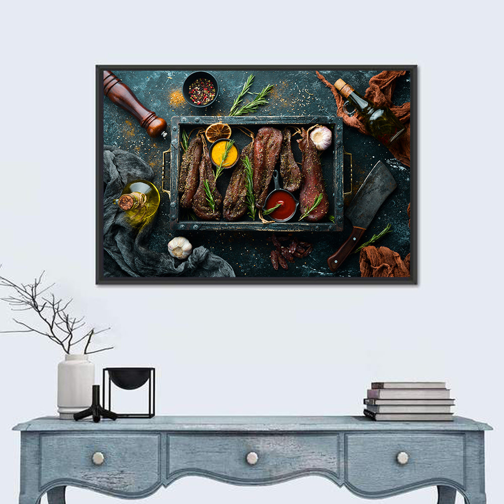 Charcuterie Tray with Dried Chicken Wall Art