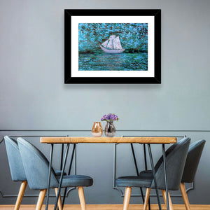 White Boat Wall Art