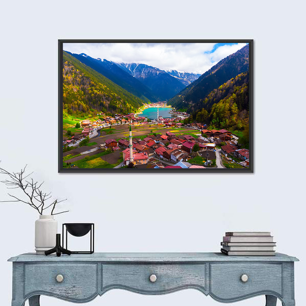 Uzungöl Village Overlook Wall Art in a room, landscape