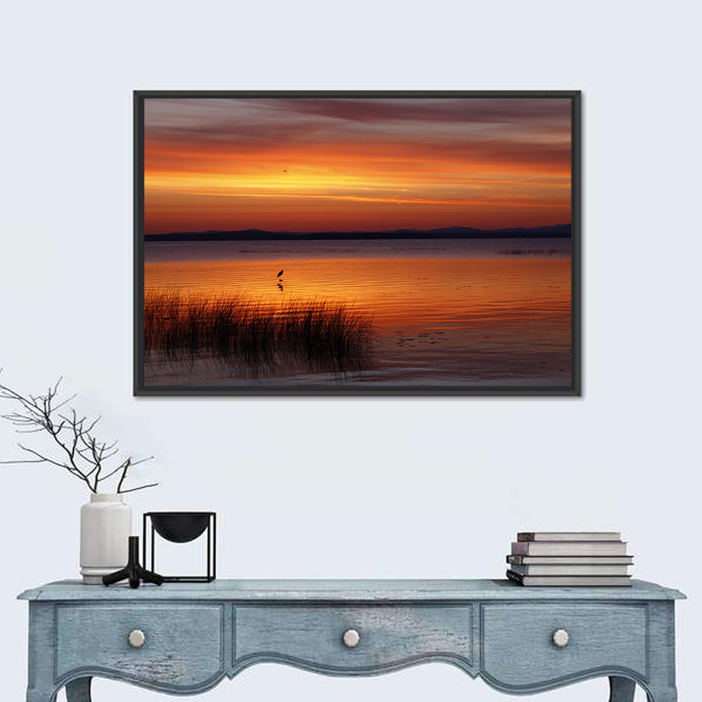 Lake Champlain Sunrise with Heron Wall Art