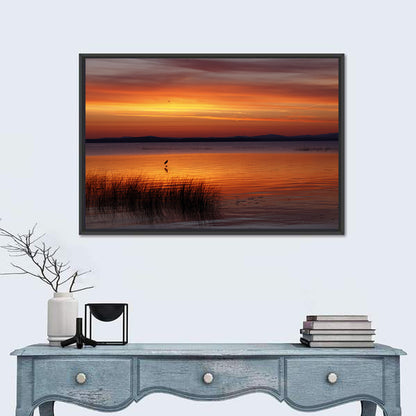 Lake Champlain Sunrise with Heron Wall Art