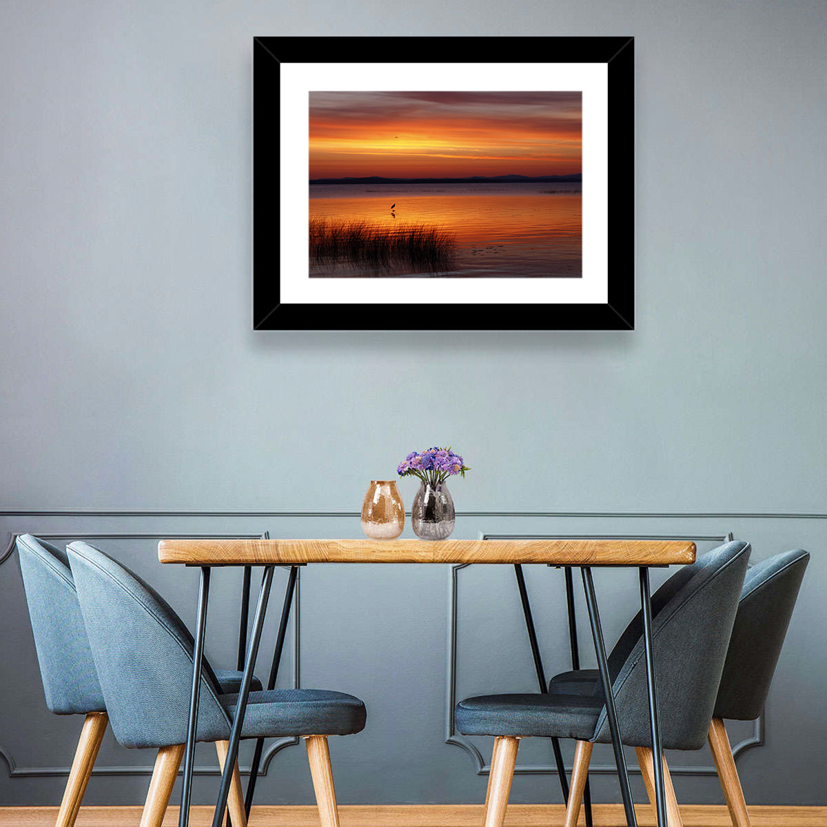 Lake Champlain Sunrise with Heron Wall Art