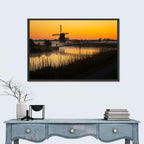 Misty Sunrise Windmill Wall Art