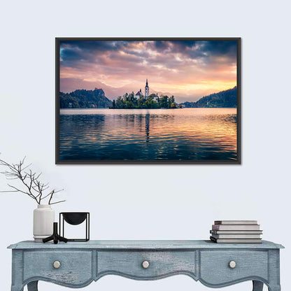 Golden Hour at Bled Island Wall Art