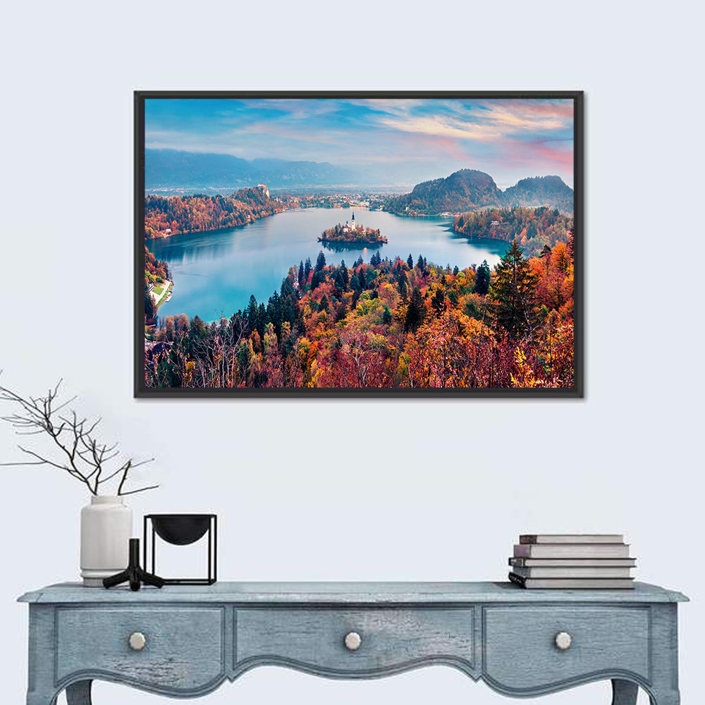Sunset Over Lake Bled Wall Art