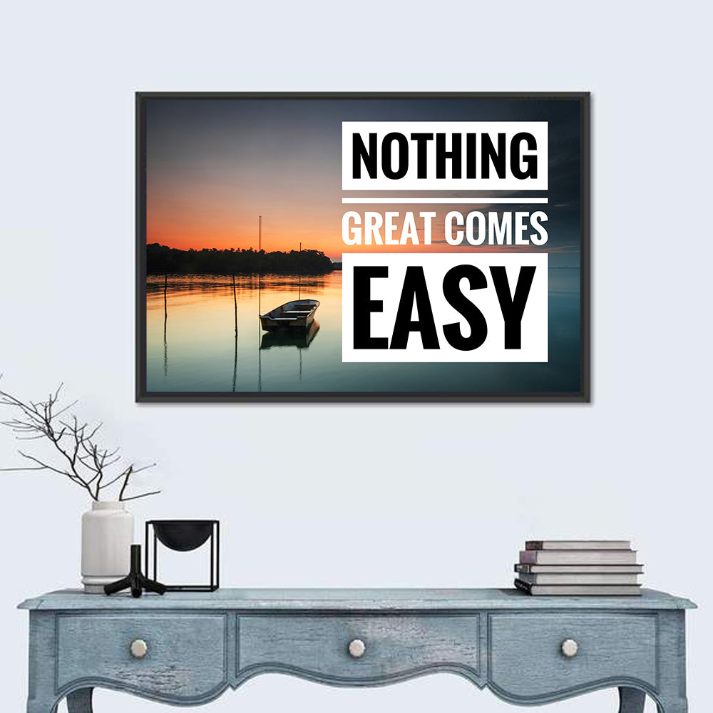 Nothing Great Comes Easy, Boat at Sunrise Wall Art