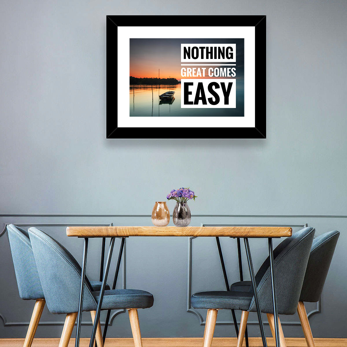 Nothing Great Comes Easy, Boat at Sunrise Wall Art