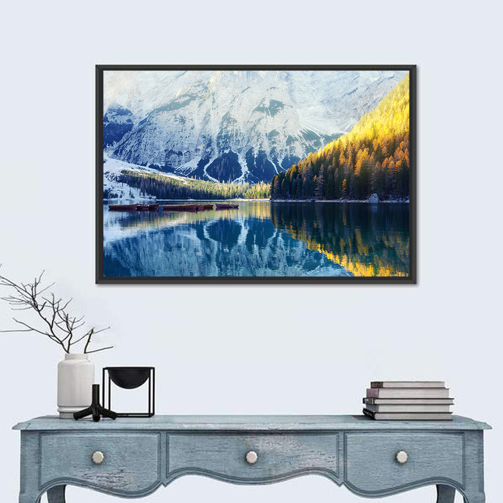 Lago Di Braies Reflection Wall Art