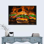 Three Flame Grilled Cheeseburgers Wall Art