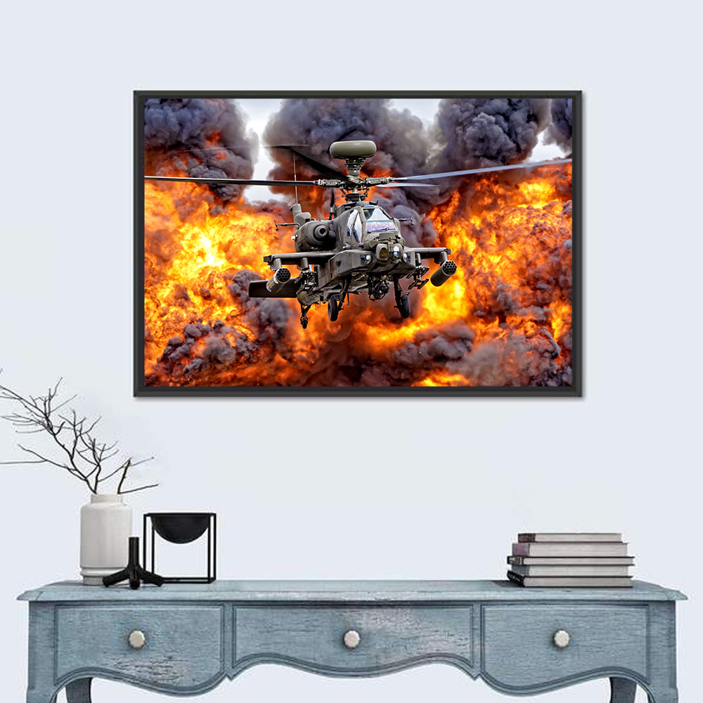 Agustawestland Apache Ah1 Helicopter Wall Art in a room, landscape
