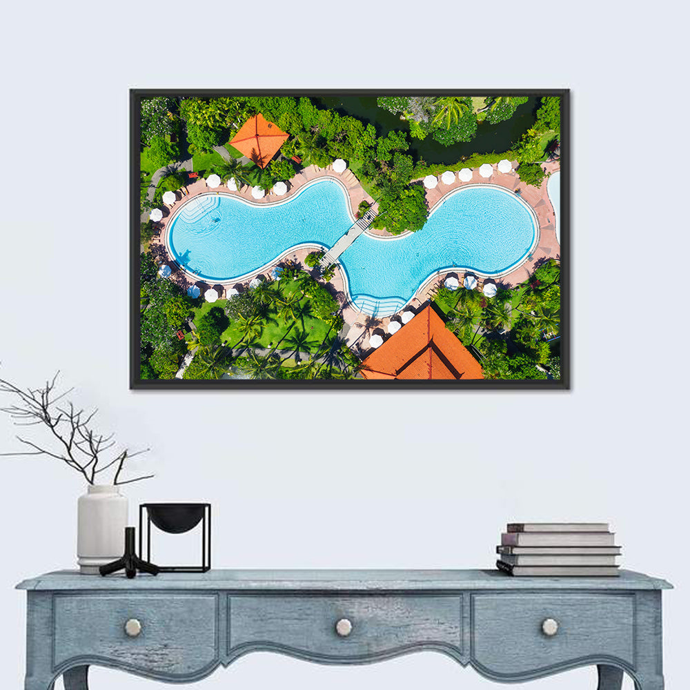 Aerial Figure Eight Resort Pool Wall Art