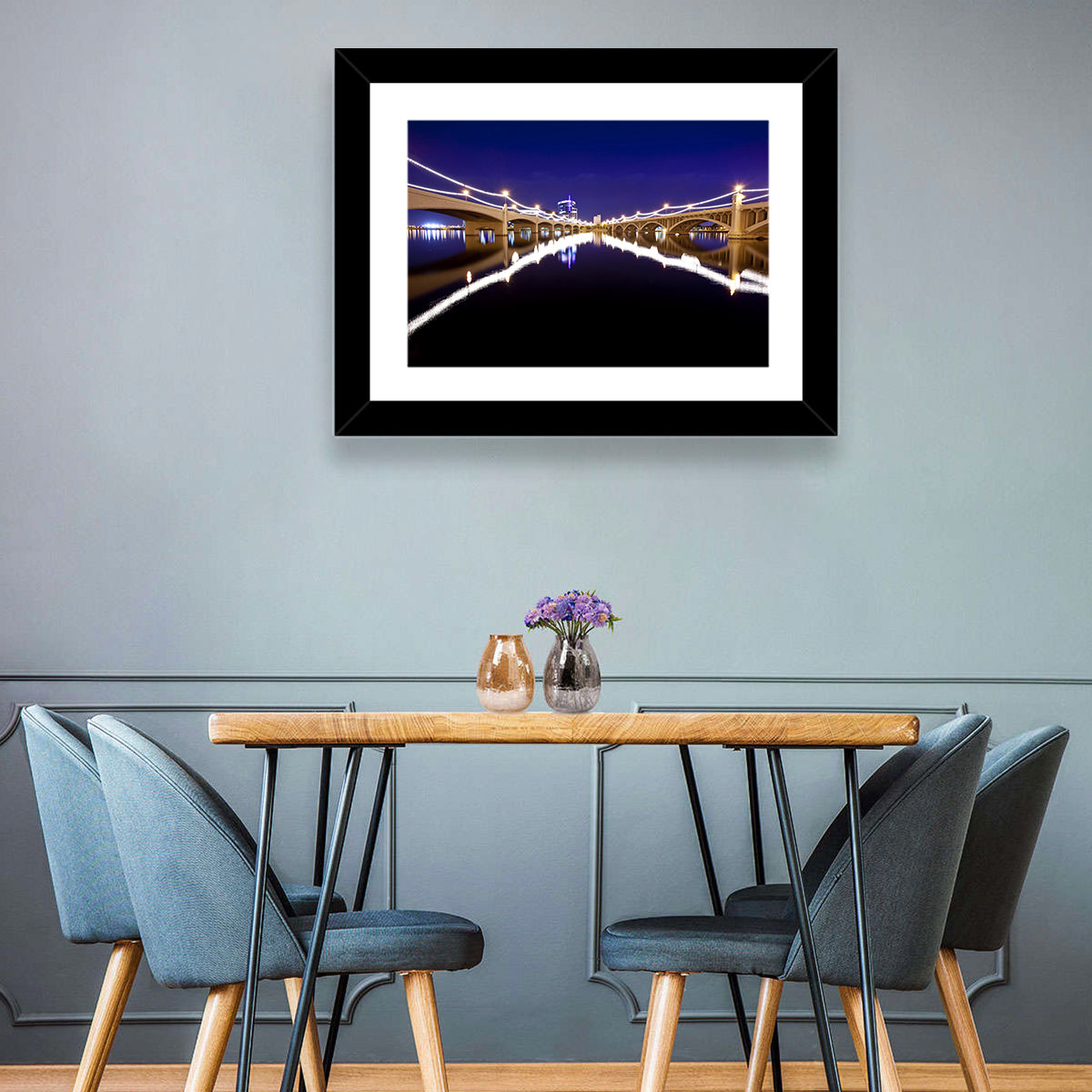 Mill Avenue Bridge Night Reflections Wall Art