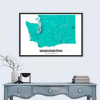 Washington State Minimalist Map Wall Art