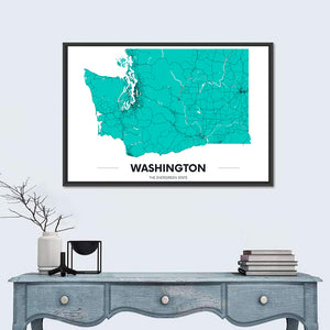 Washington State Map Wall Art