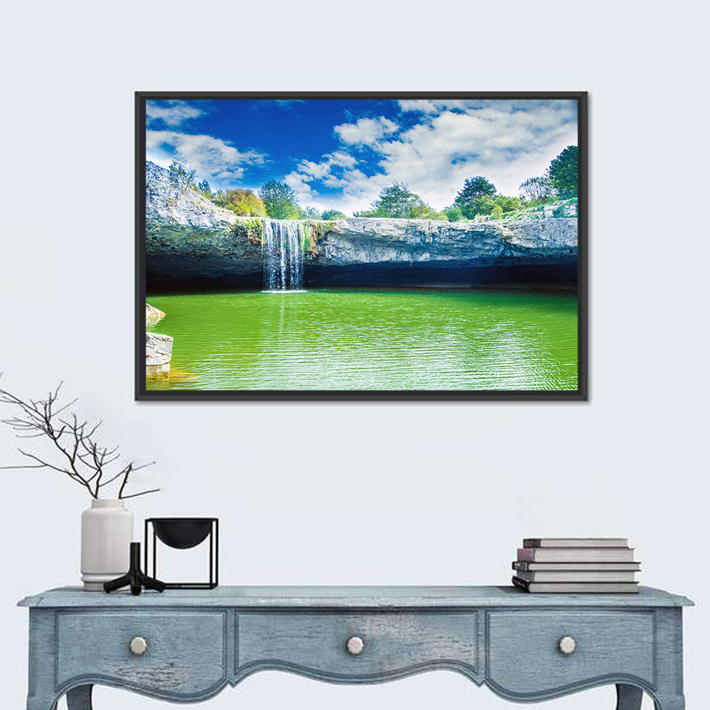 Zarecki Krov Waterfall Wall Art in a room, landscape