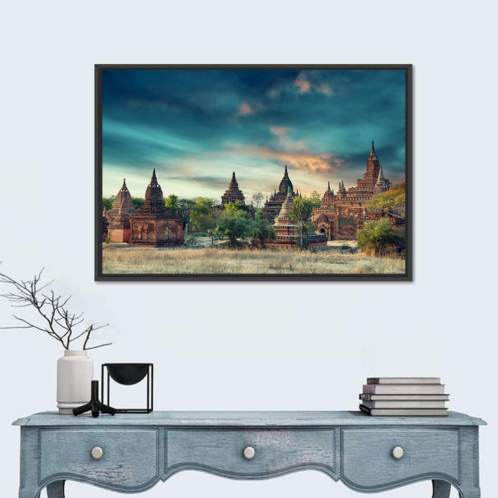 Bagan Ancient Pagodas at Sunrise Wall Art