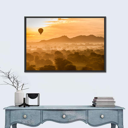 Hot Air Balloon Over Old Bagan Wall Art
