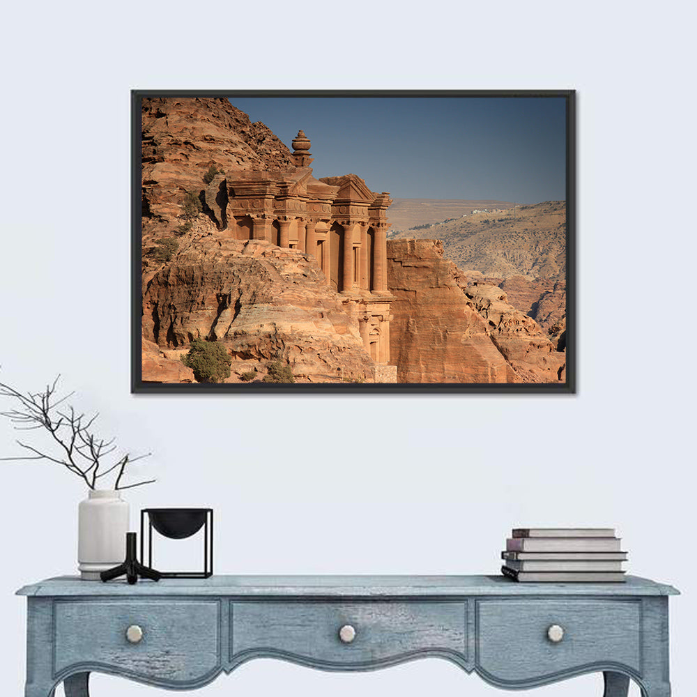 The Monastery at Petra Wall Art in a room, landscape