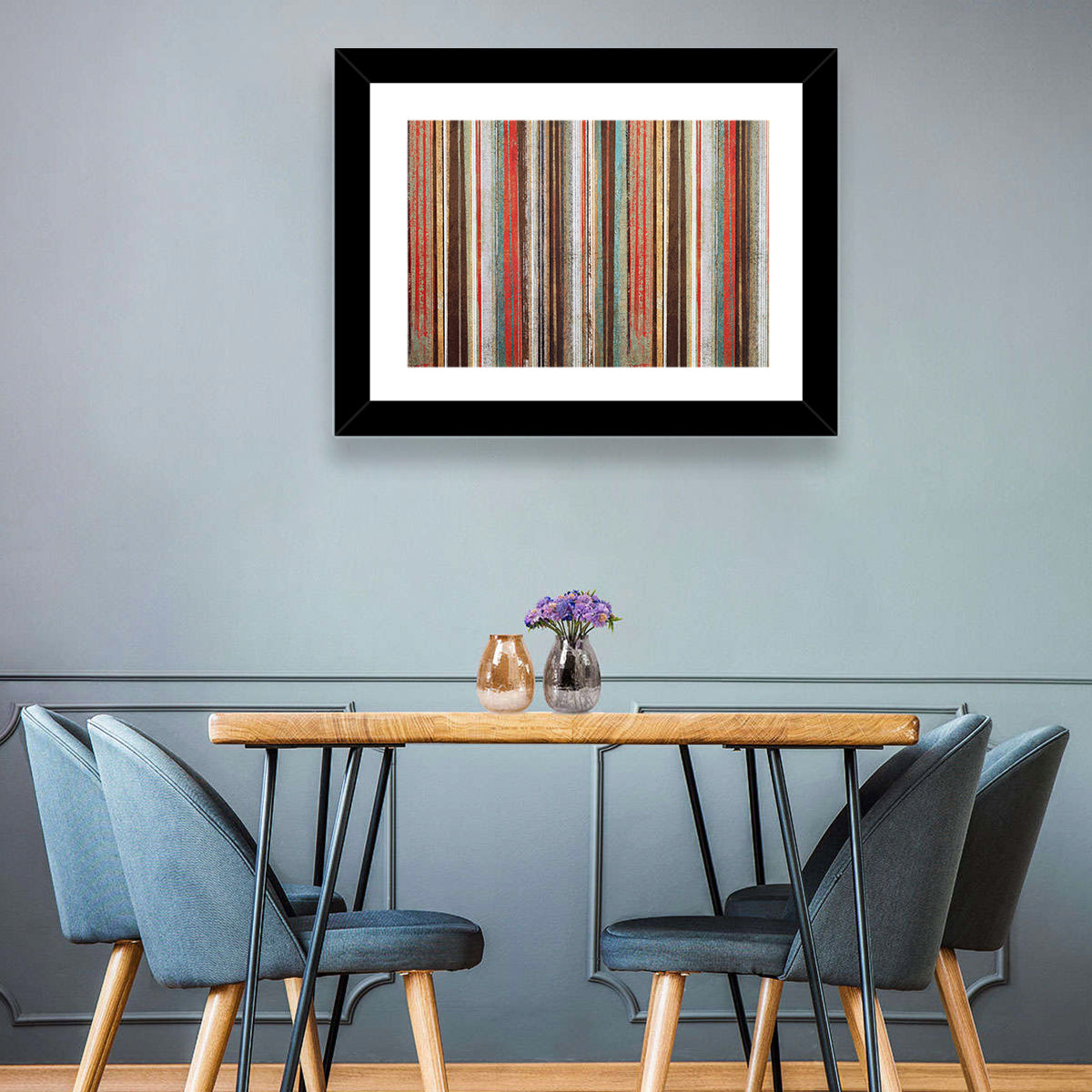 Layered Stripes Wall Art in a room, landscape
