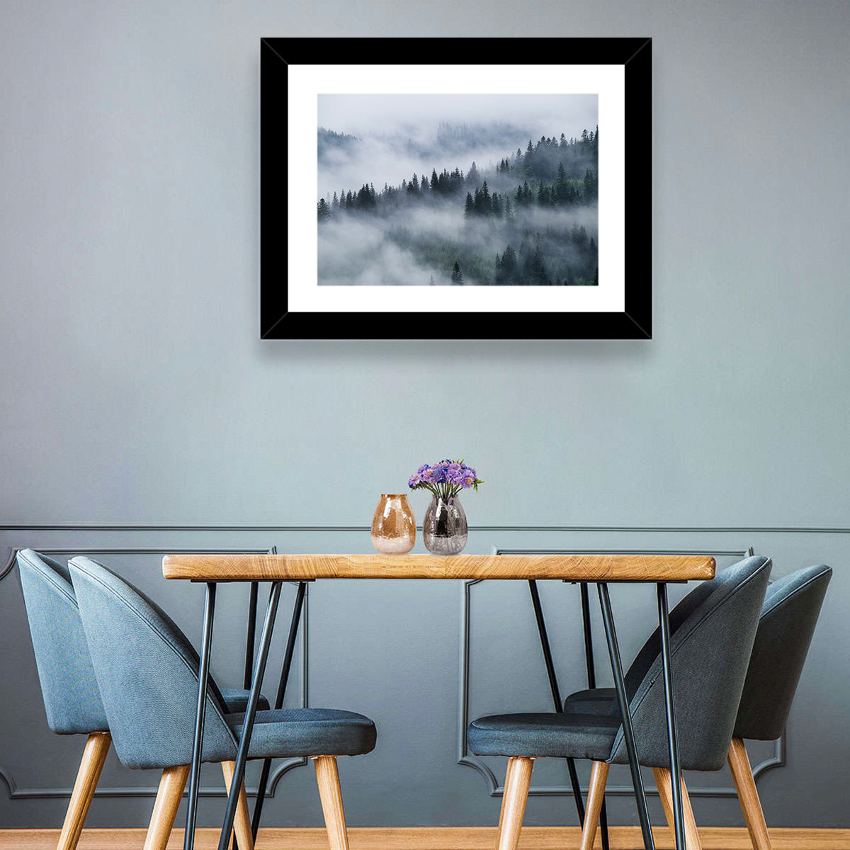 Misty Mountain Pine Forest Wall Art