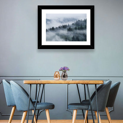 Misty Mountain Pine Forest Wall Art