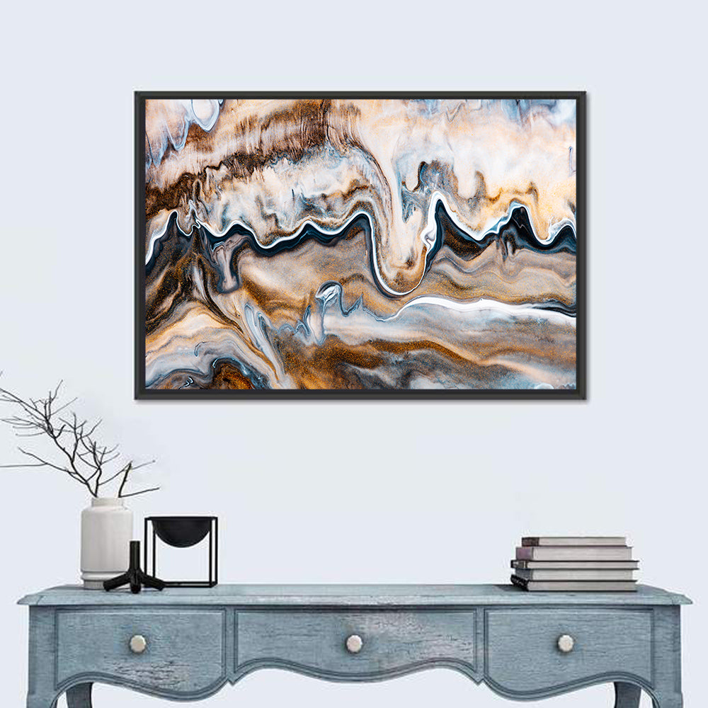 Marbled Gold Swirl Wall Art