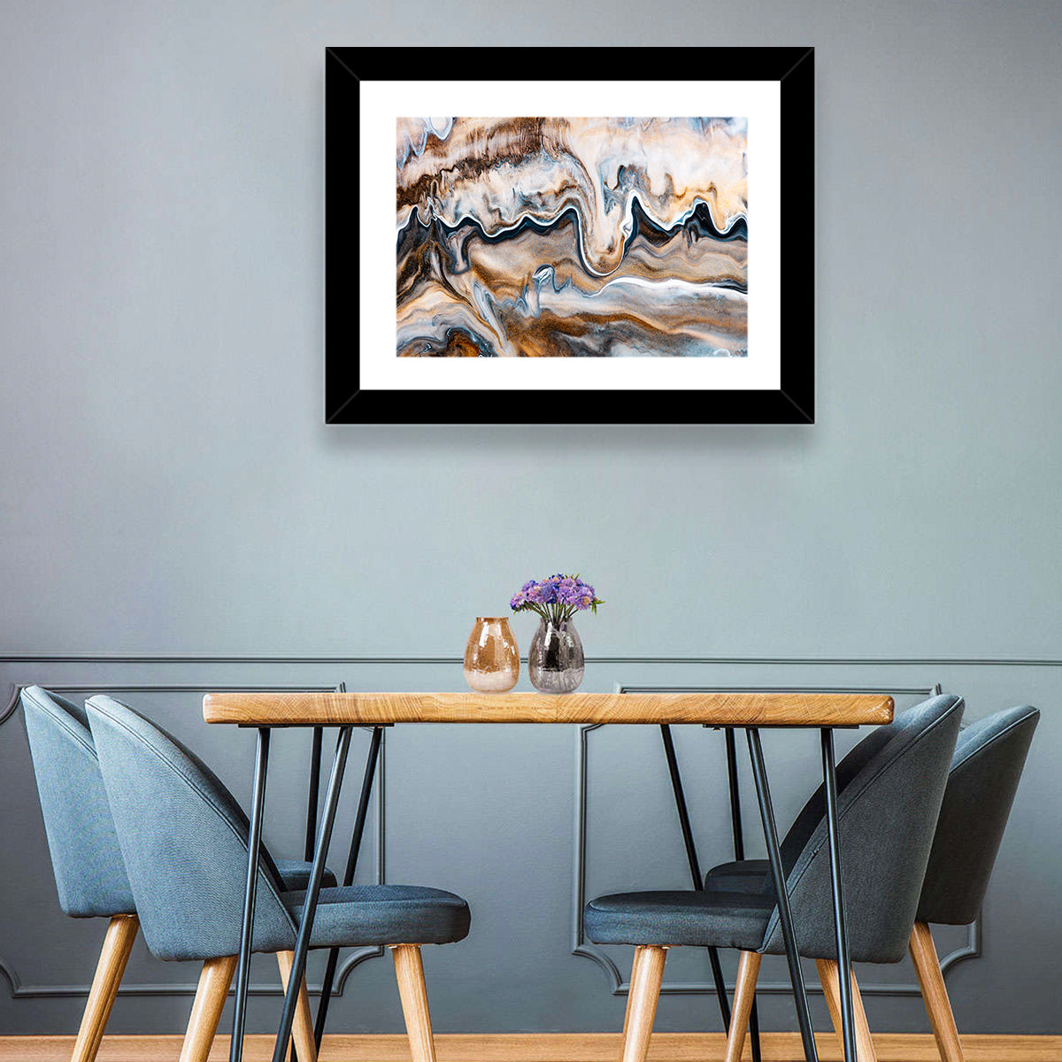 Marbled Gold Swirl Wall Art