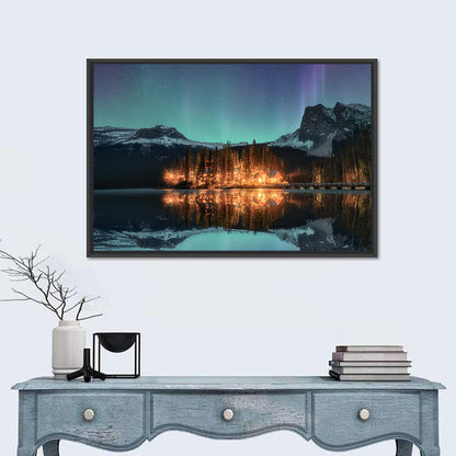 Aurora Over Emerald Lake Wall Art