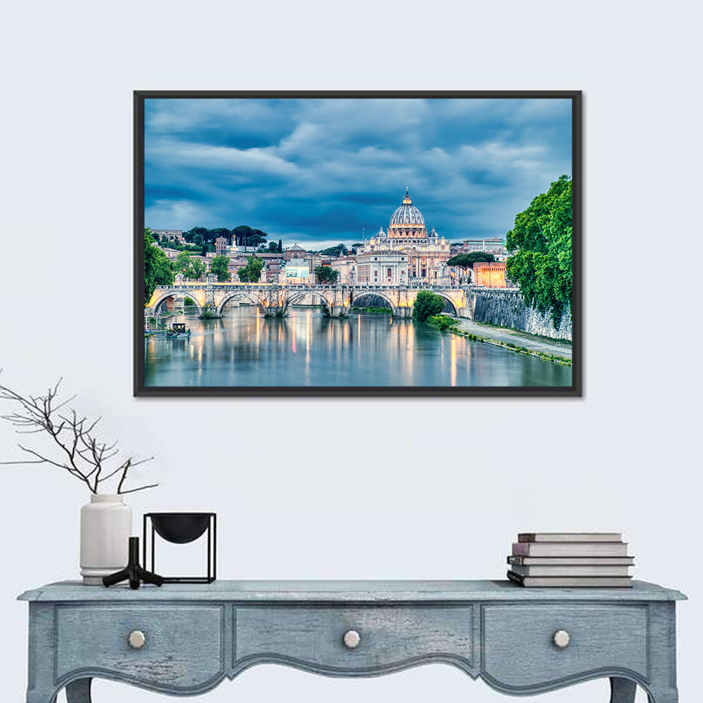 St Peter's Basilica at Dusk Wall Art in a room, landscape
