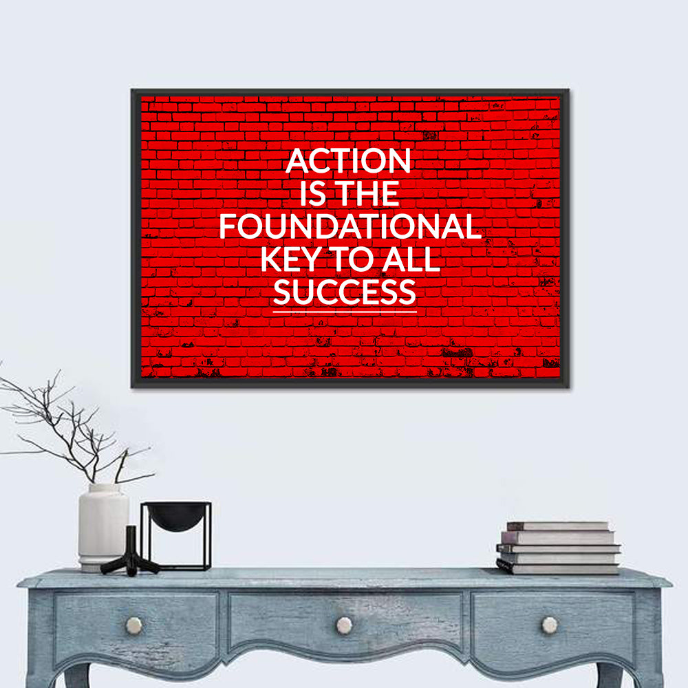 Key to Success on Red Brick Wall Art