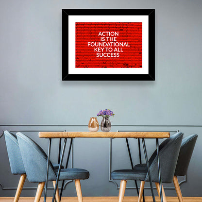 Key to Success on Red Brick Wall Art