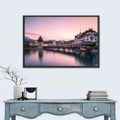Lucerne Chapel Bridge at Dusk Wall Art