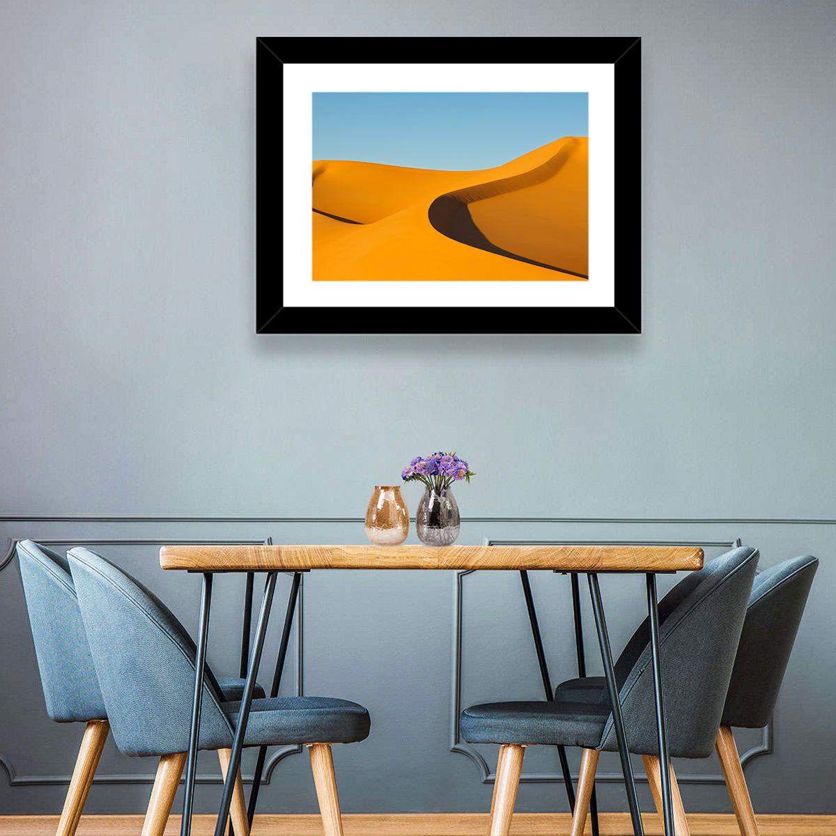 Awbari Golden Dunes Wall Art in a room, landscape