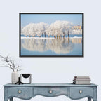 Winter Lake Reflection Wall Art