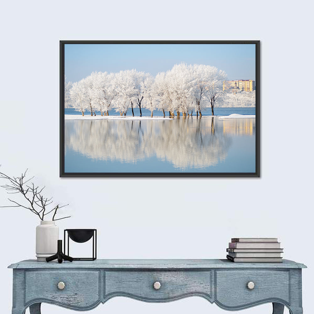 Winter Lake Reflection Wall Art