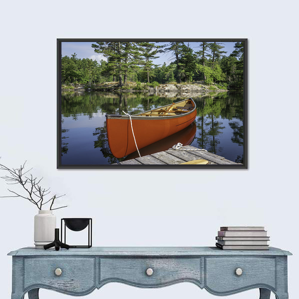 Orange Canoe on Ontario Lake Wall Art
